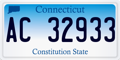 CT license plate AC32933