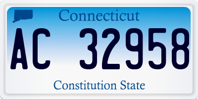 CT license plate AC32958