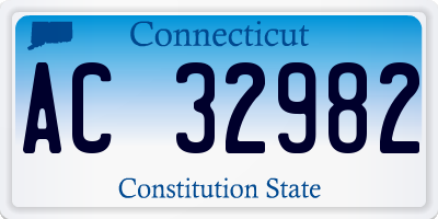 CT license plate AC32982
