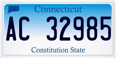 CT license plate AC32985