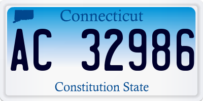 CT license plate AC32986