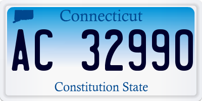 CT license plate AC32990