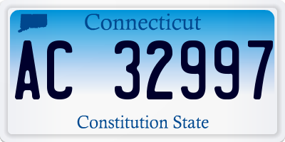 CT license plate AC32997