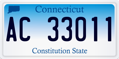CT license plate AC33011