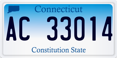 CT license plate AC33014