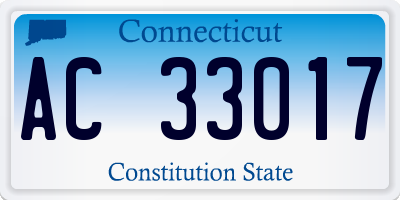 CT license plate AC33017