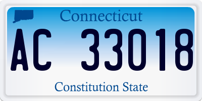 CT license plate AC33018