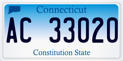 CT license plate AC33020