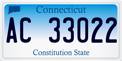 CT license plate AC33022