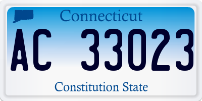 CT license plate AC33023