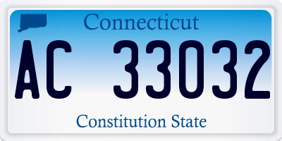 CT license plate AC33032