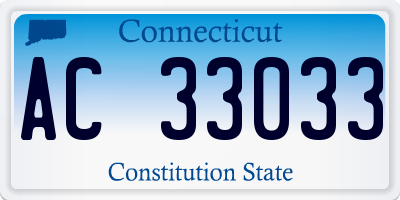 CT license plate AC33033