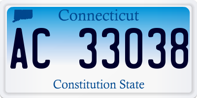 CT license plate AC33038