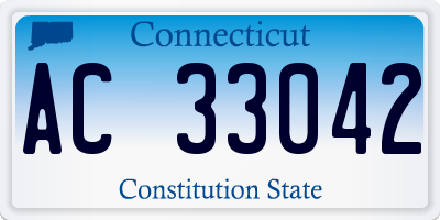 CT license plate AC33042
