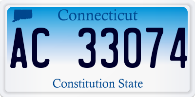 CT license plate AC33074