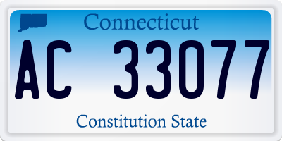 CT license plate AC33077