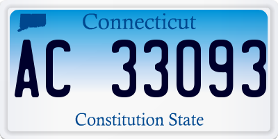 CT license plate AC33093