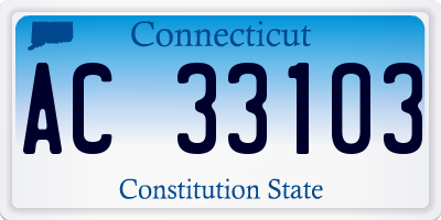 CT license plate AC33103