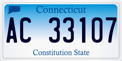 CT license plate AC33107