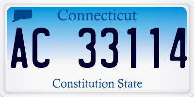 CT license plate AC33114