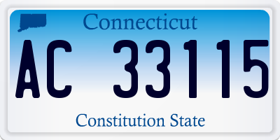 CT license plate AC33115