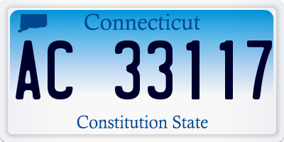 CT license plate AC33117