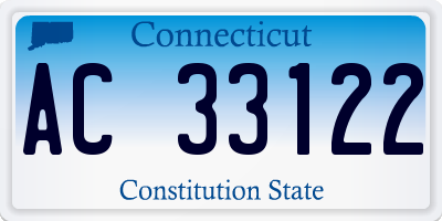 CT license plate AC33122