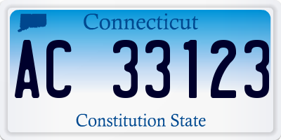 CT license plate AC33123