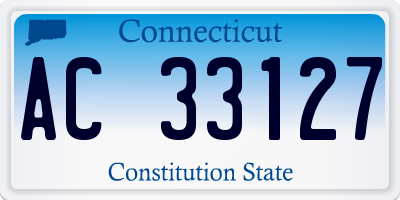 CT license plate AC33127