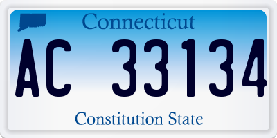 CT license plate AC33134