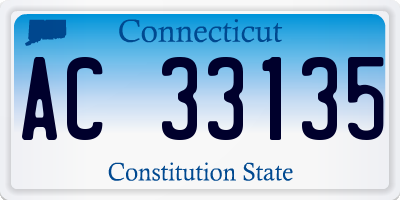 CT license plate AC33135