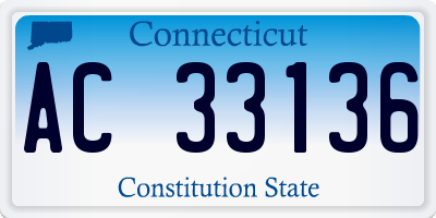 CT license plate AC33136