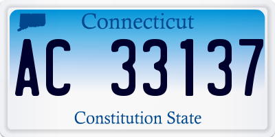 CT license plate AC33137