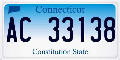 CT license plate AC33138