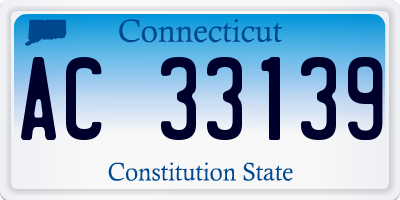 CT license plate AC33139