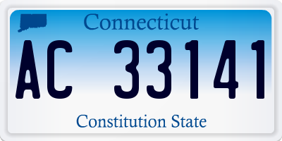 CT license plate AC33141