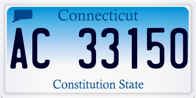CT license plate AC33150