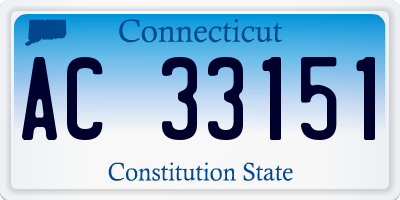 CT license plate AC33151