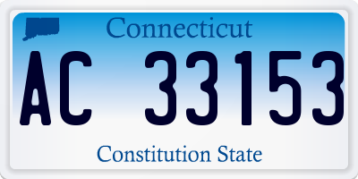 CT license plate AC33153
