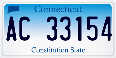 CT license plate AC33154