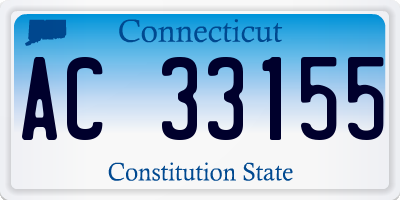 CT license plate AC33155