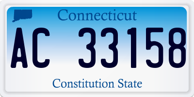 CT license plate AC33158