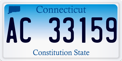 CT license plate AC33159
