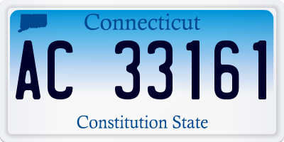 CT license plate AC33161