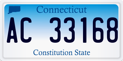 CT license plate AC33168