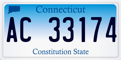 CT license plate AC33174