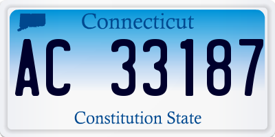 CT license plate AC33187