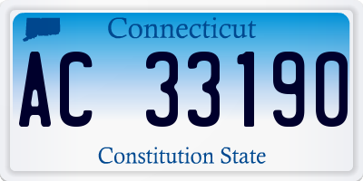 CT license plate AC33190