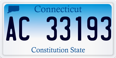 CT license plate AC33193