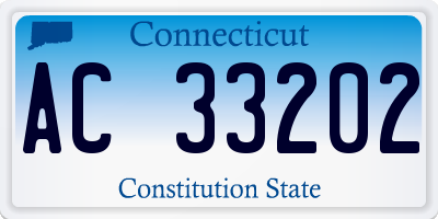 CT license plate AC33202